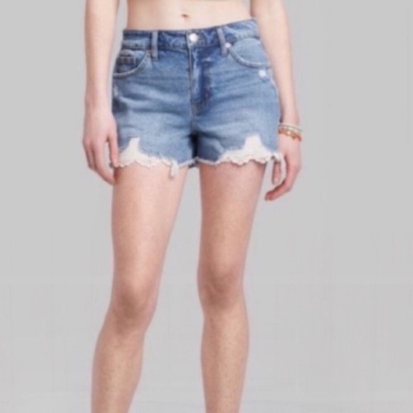 NWT Wild Fable High Rise Crochet Hem Shorts - Picture 3 of 9